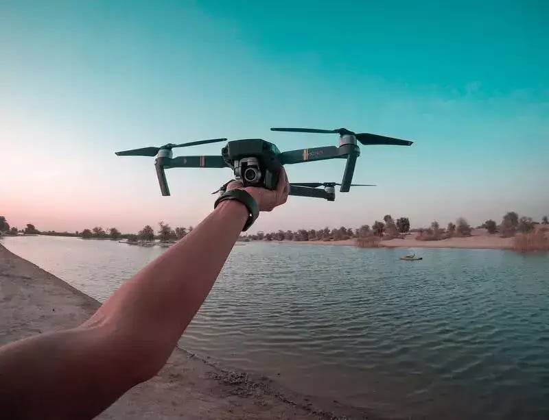 Man using drones in video production