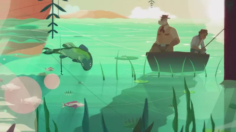 Fisherman on the lake