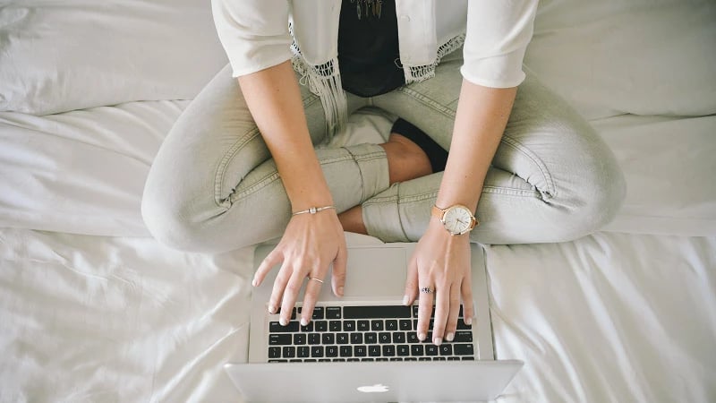 Work on a laptop