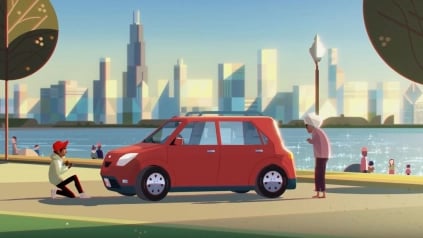 The red car