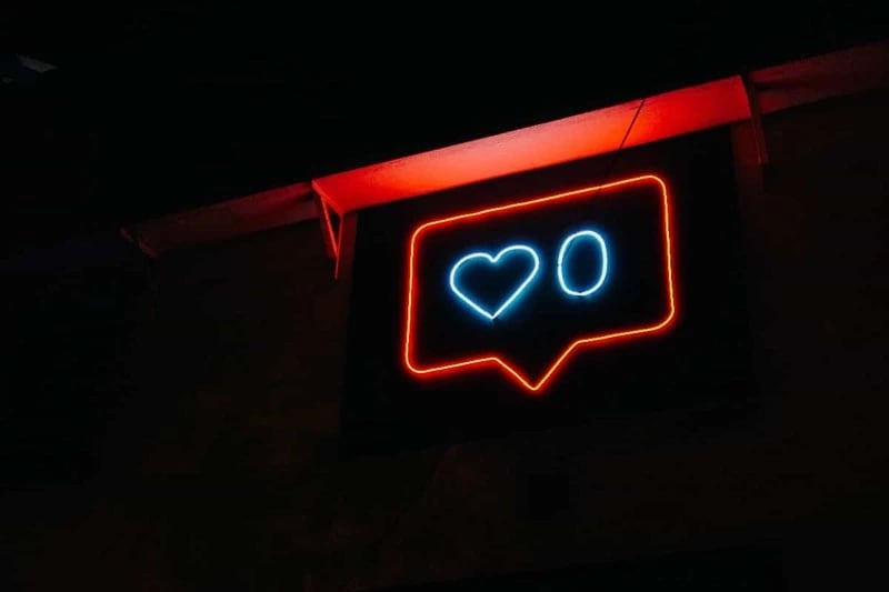 Neon sign of a 