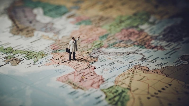 The man on a map