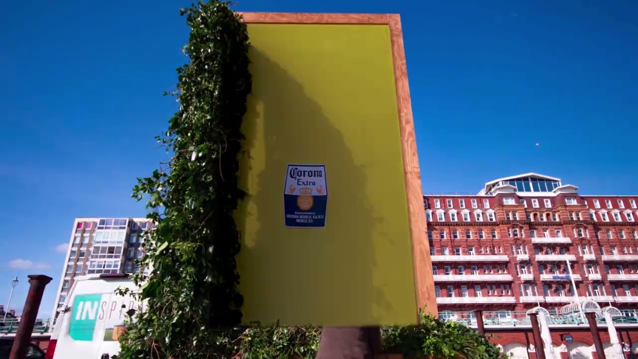 Corona Brighton Billboard that says 'Made from the natural world'